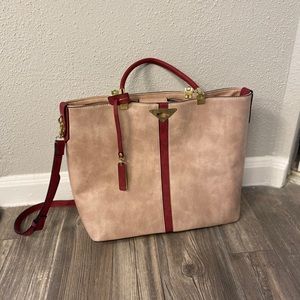 blush/burgundy steve madden purse